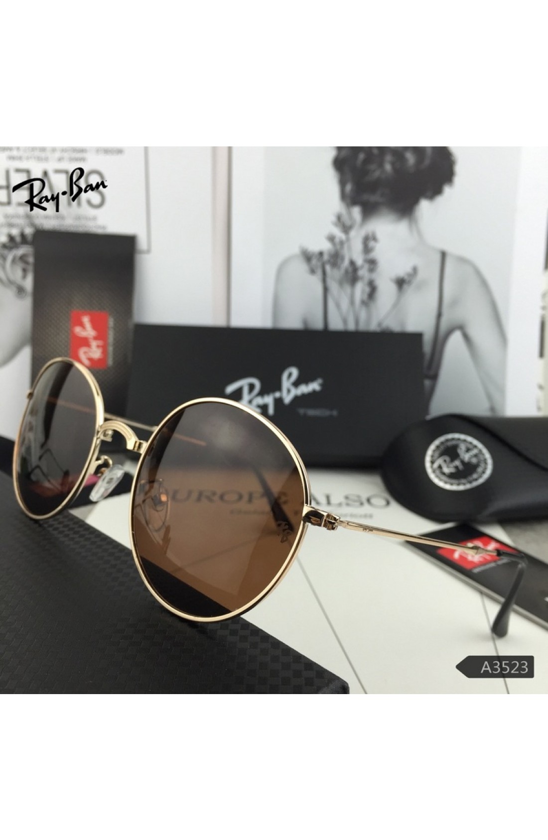 Ray Ban Floding Polarized Sunglasses Brown