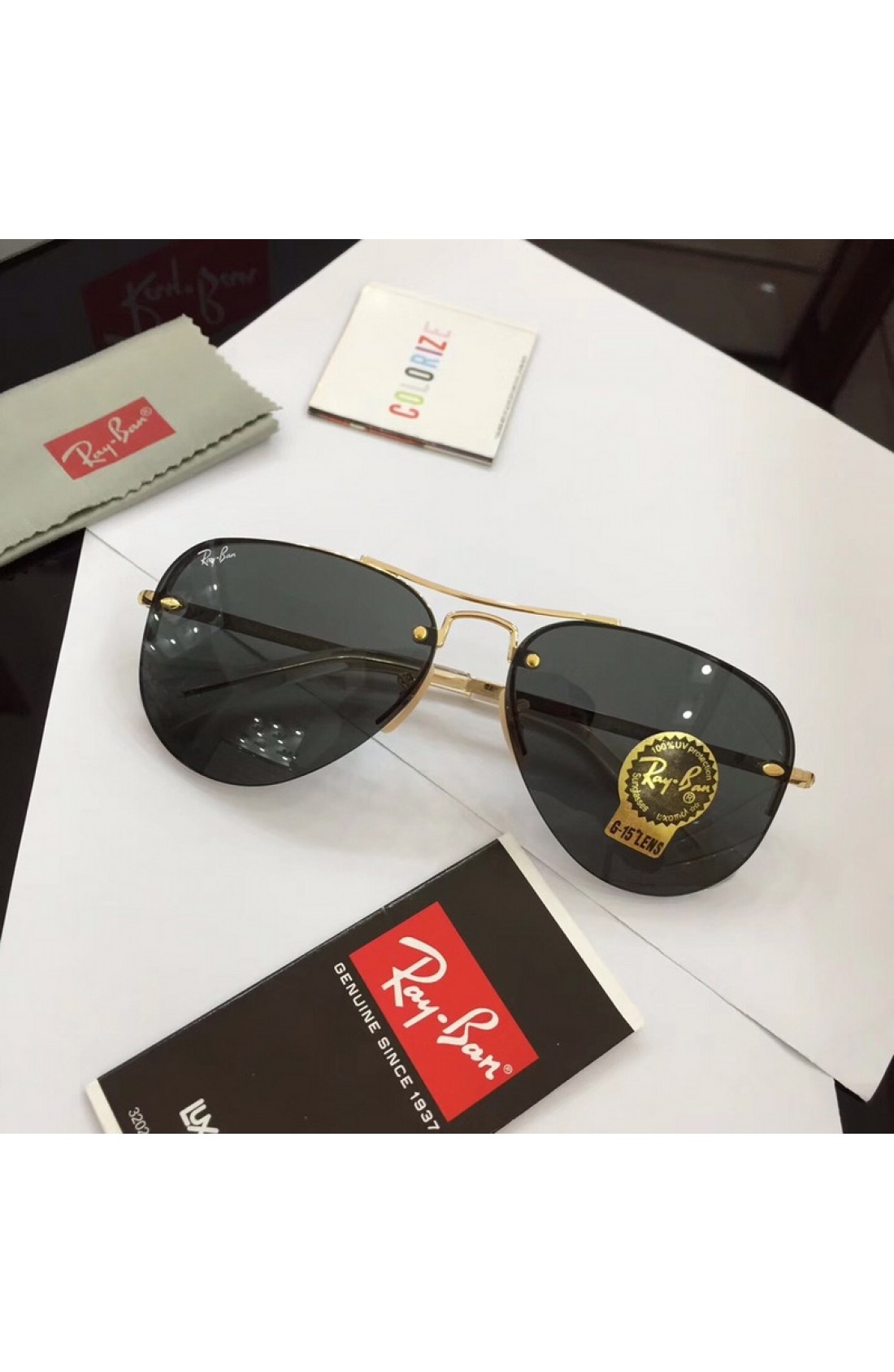 ray ban gold and black sunglasses