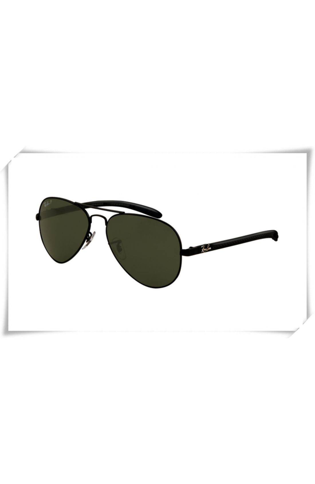 Cheap Fake Ray Ban Rb07 Aviator Tech Sunglasses Carbon Fibre Black Frame Classic Green Lens Outlet