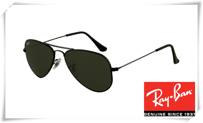 ray ban rb3044 aviator sunglasses black frame crystal deep green